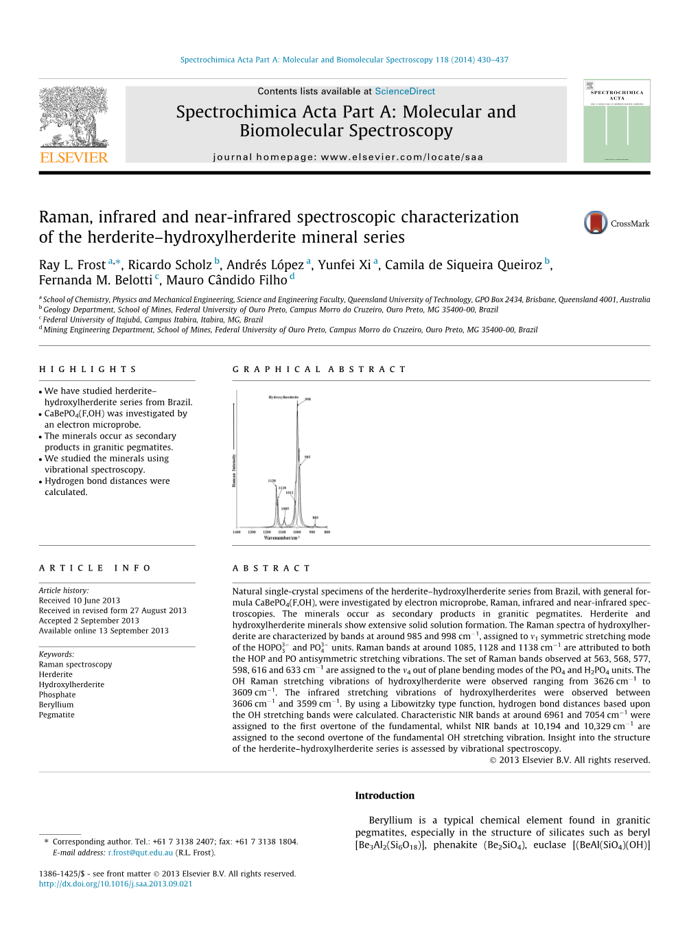 Molecular and Biomolecular Spectroscopy 118 (2014) 430–437