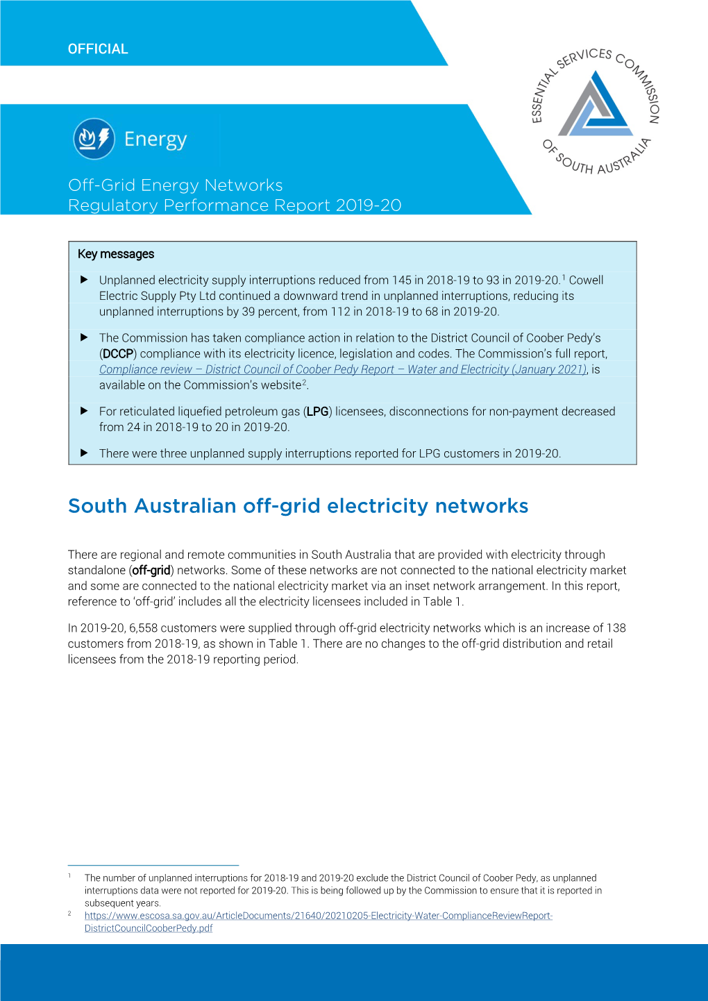 South Australian Off-Grid Electricity Networks