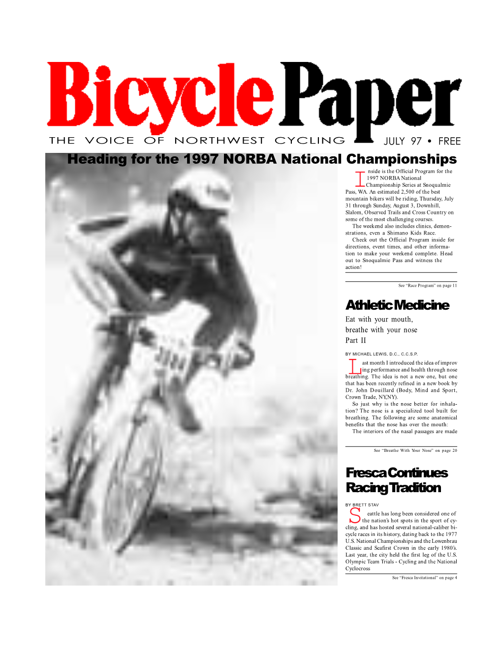 Fresca Continues Racing Tradition Athletic Medicine Heading for the 1997 NORBA National Championships