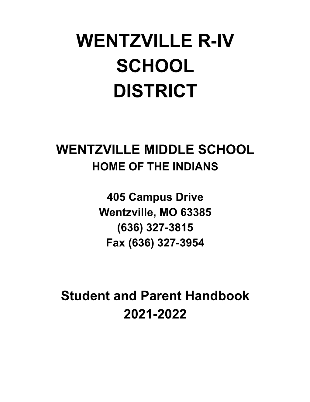 WMS Parent/Student Handbook 2021-2022