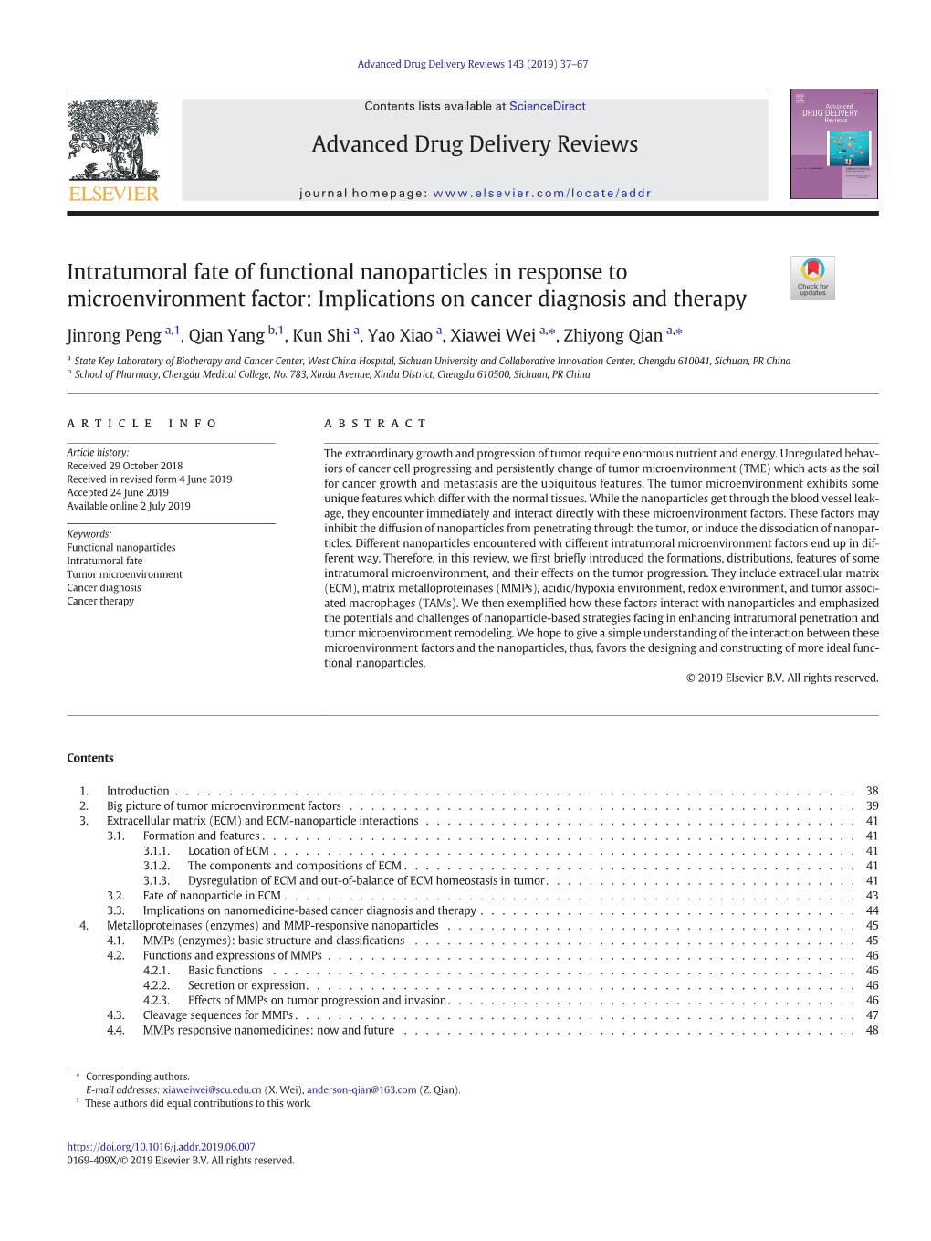 Intratumoral Fate of Functional Nanoparticles in Response to Microenvironment Factor: Implications on Cancer Diagnosis and Therapy