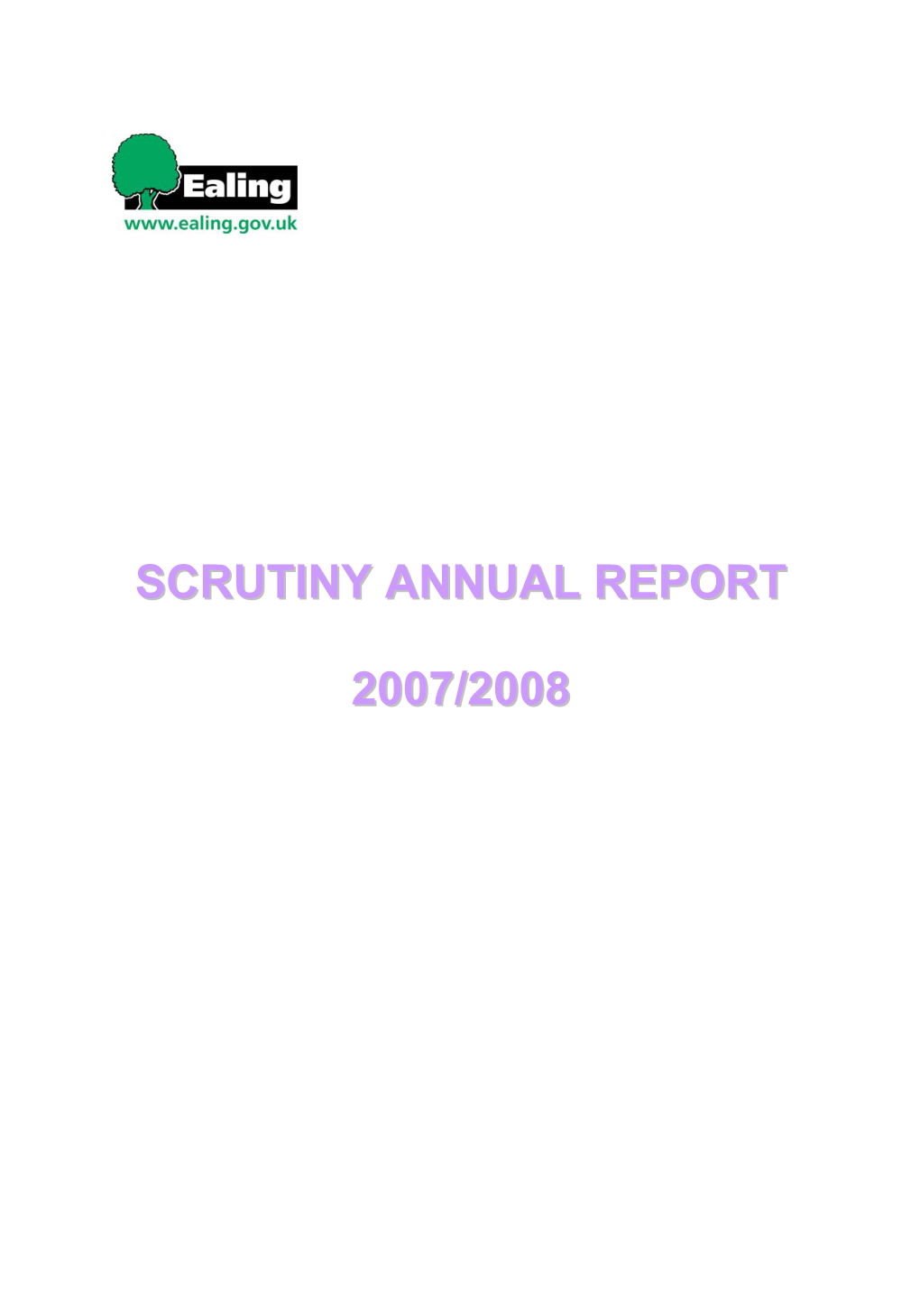 Scrutiny Annual Report 2007/2008