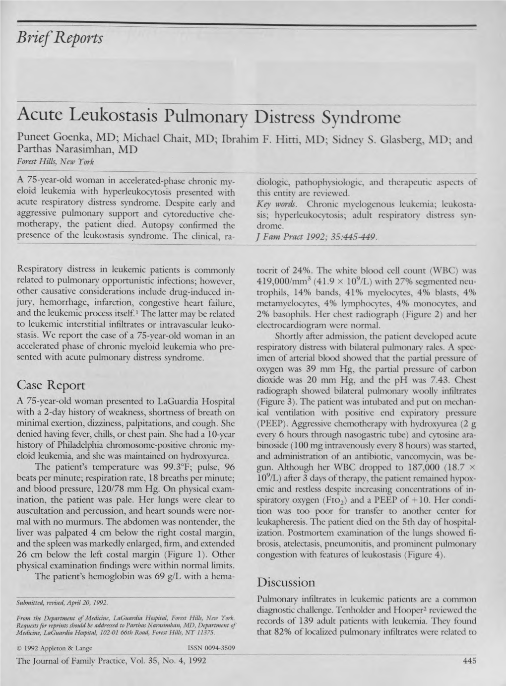 Acute Leukostasis Pulmonary Distress Syndrome