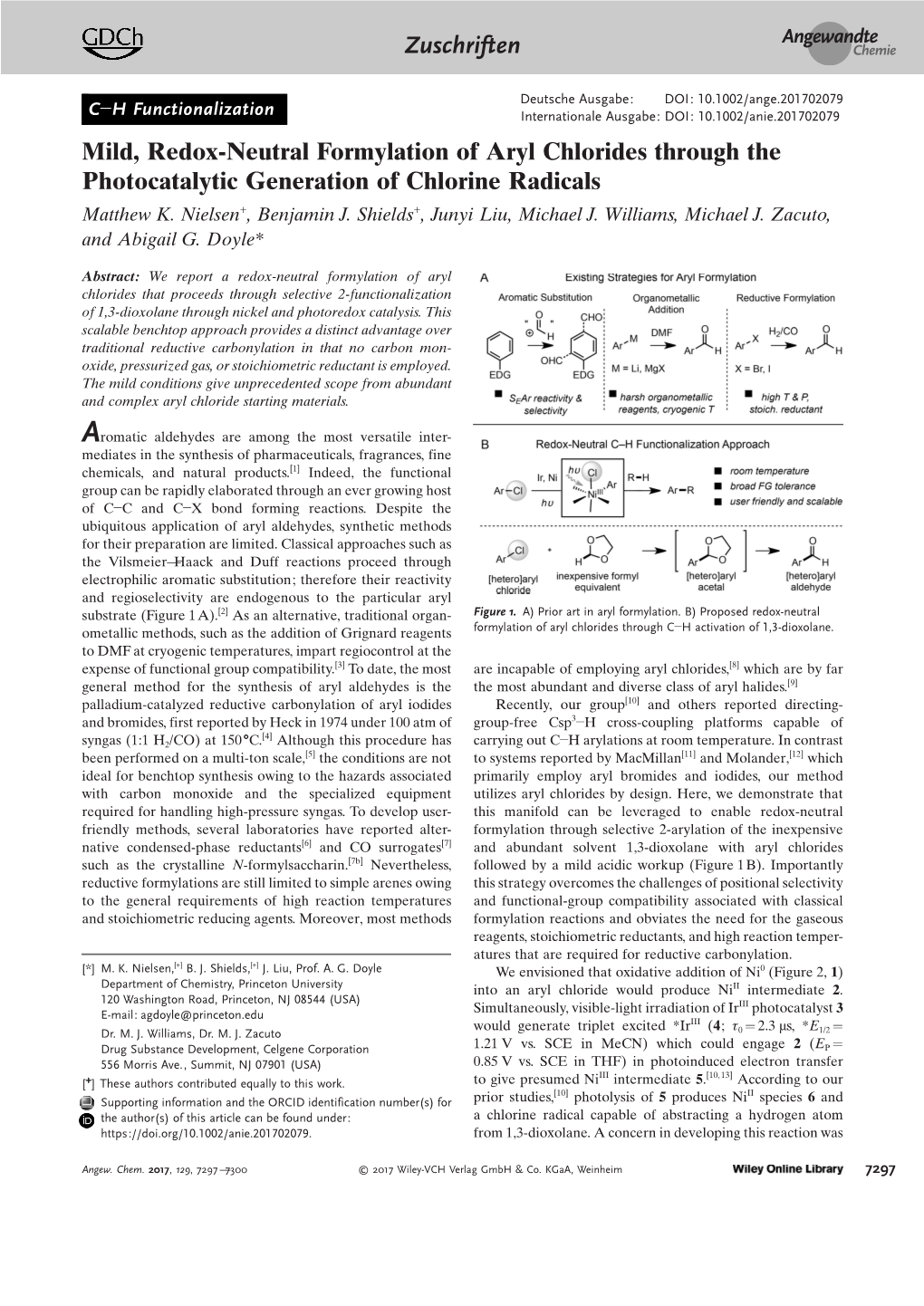 Mild, Redox‐Neutral Formylation of Aryl Chlorides Through the Photocatalytic Generation of Chlorine Radicals