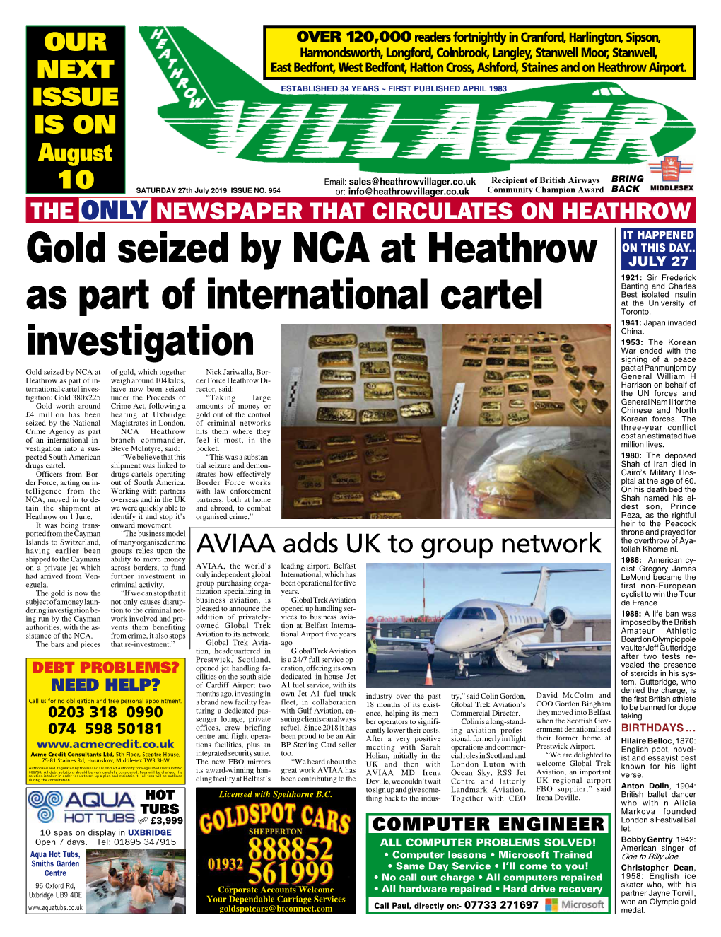 Gold Seized by NCA at Heathrow As Part of International Cartel