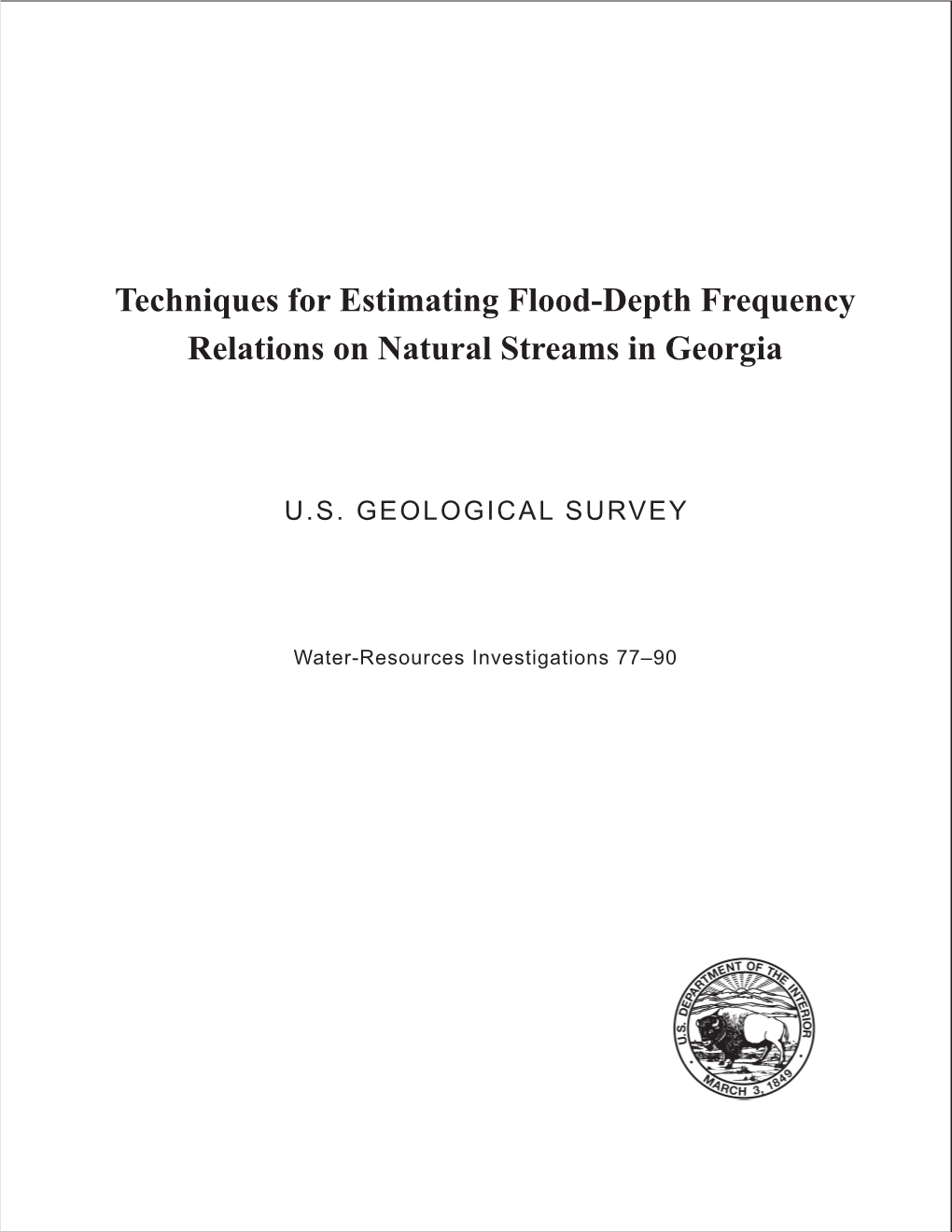 Techniques for Estimating Flood-Depth Frequency Relations on Natural Streams in Georgia