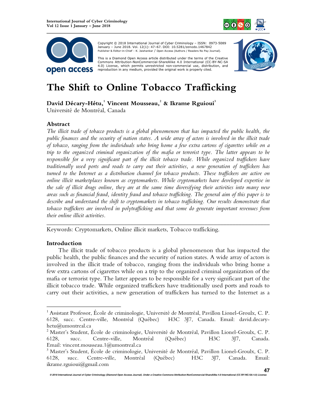The Shift to Online Tobacco Trafficking
