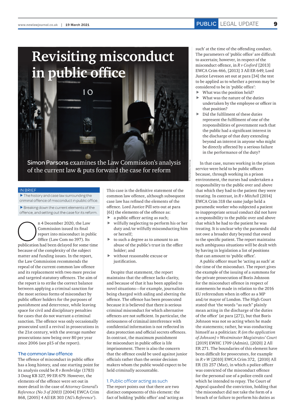 Revisiting Misconduct in Public Office