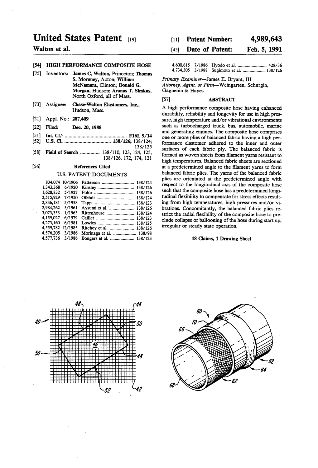 United States Patent (19) 11 Patent Number: 4,989,643 Walton Et Al