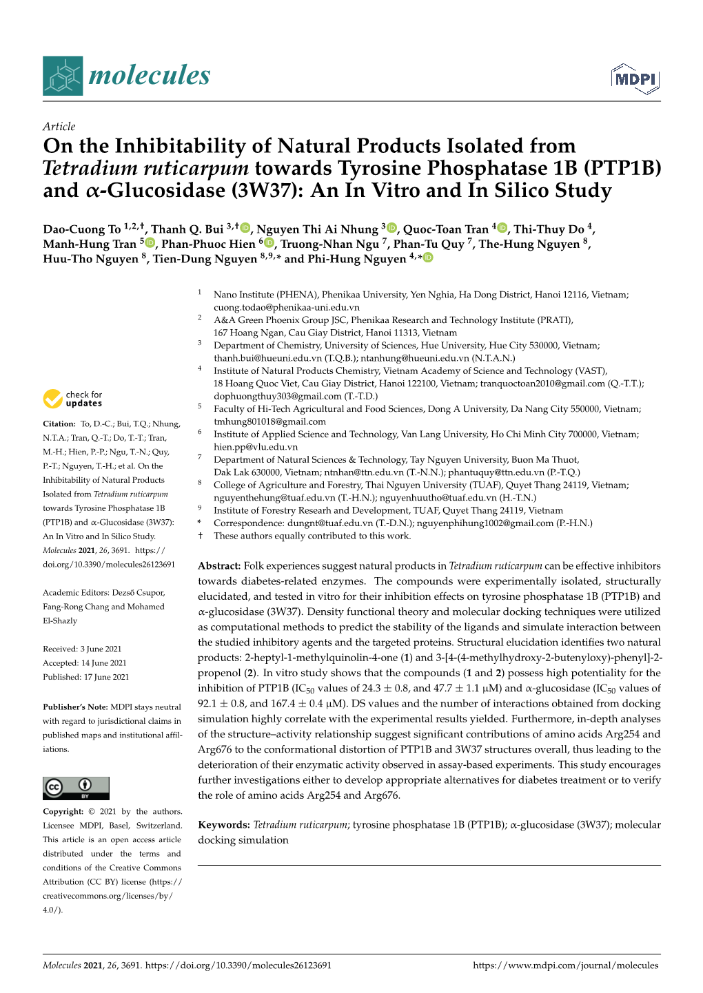 On the Inhibitability of Natural Products Isolated from Tetradium