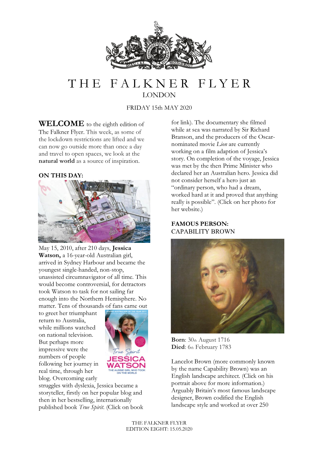 The Falkner Flyer Edition Eight: 15.05.2020