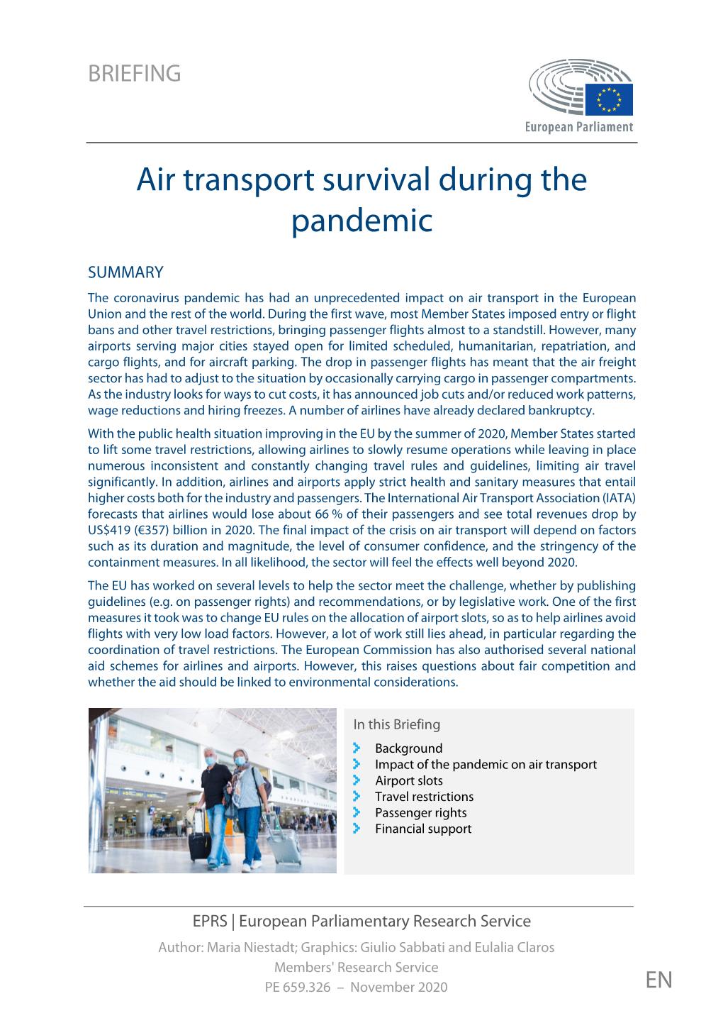 Air Transport Survival During Pandemic