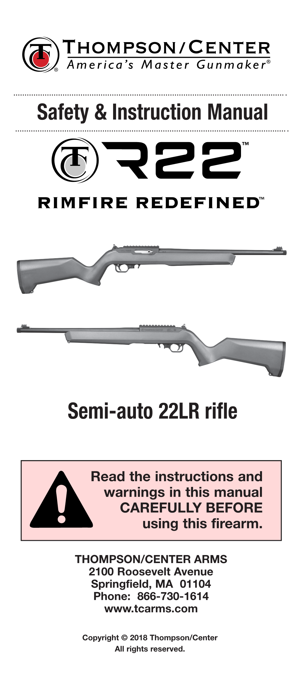TCR22 Rifle Manual 8/13/18 12:00 PM P