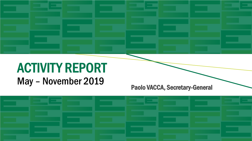 Activity Report December 2018 – April 2019