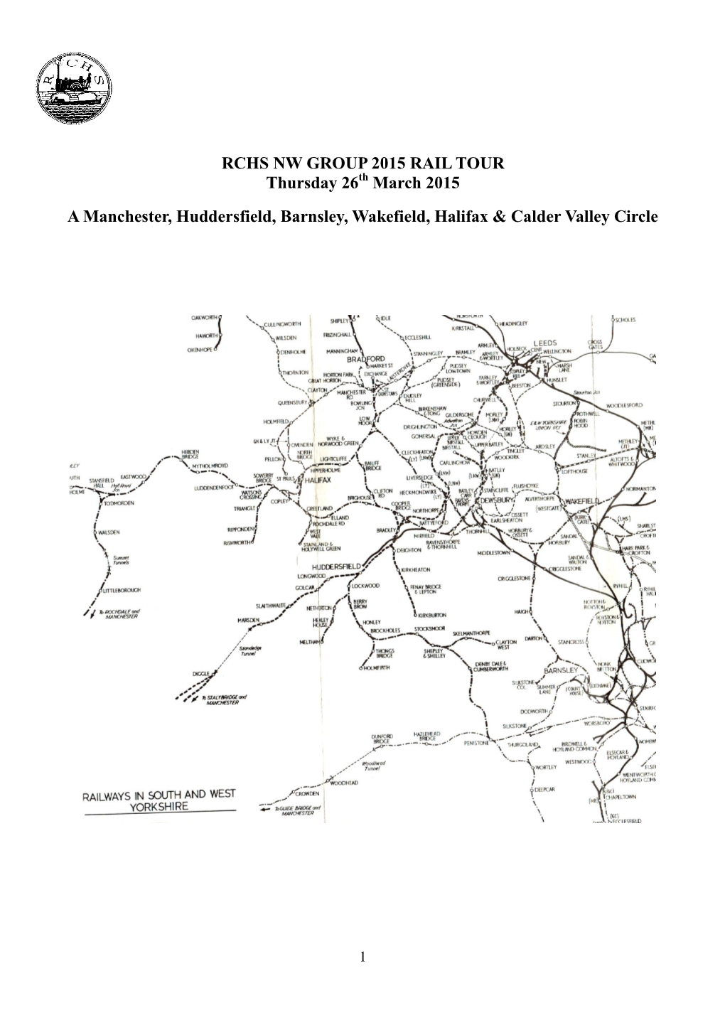 R&CHS Rail Tour of South and West Yorkshire