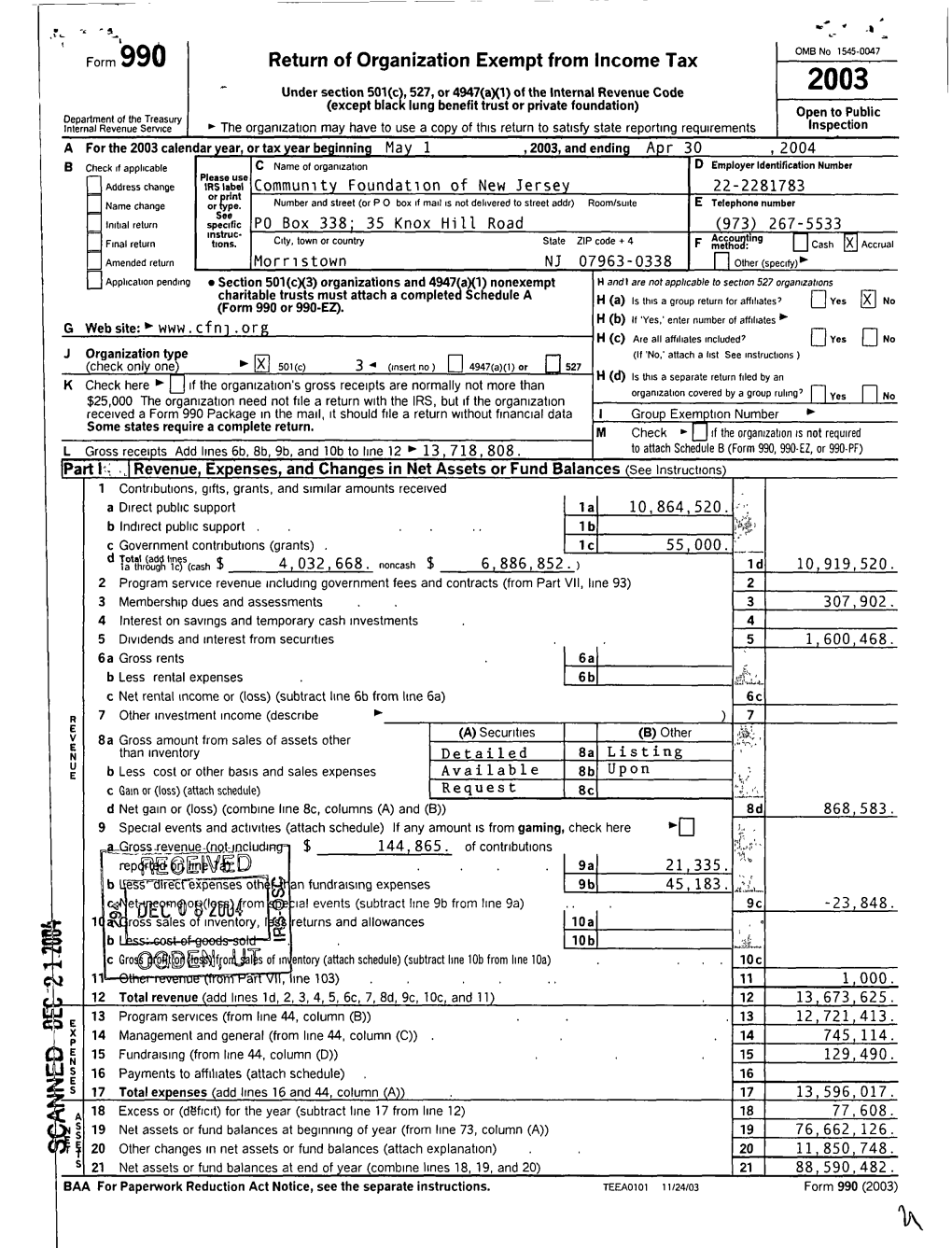 Return of Organization Exempt from Income