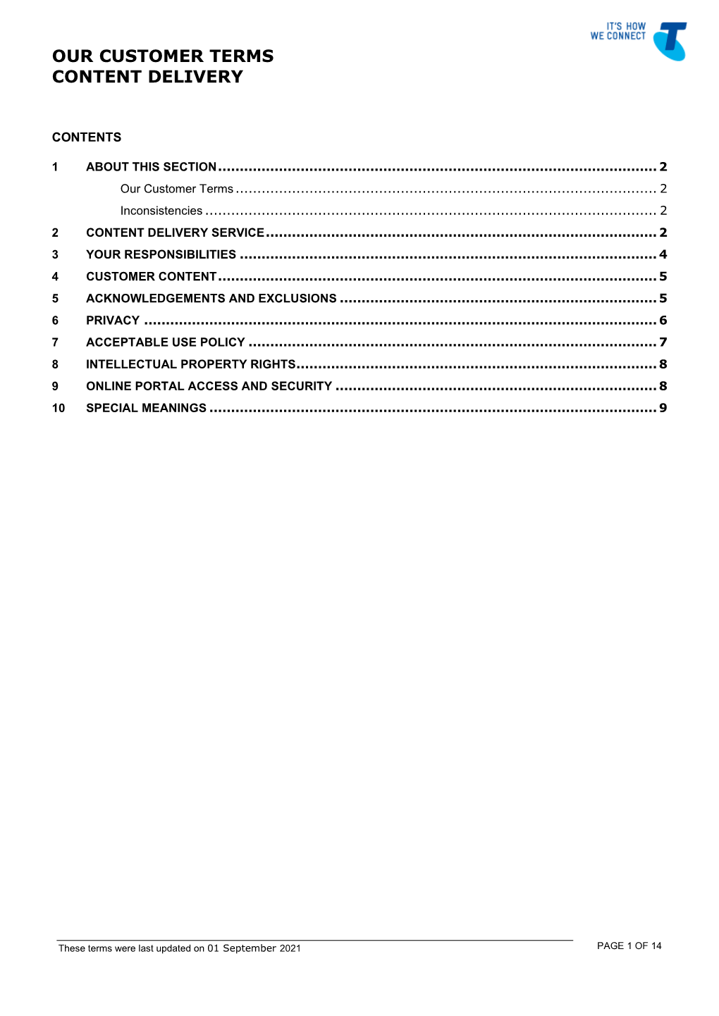 Telstra Legal Services Contract Template