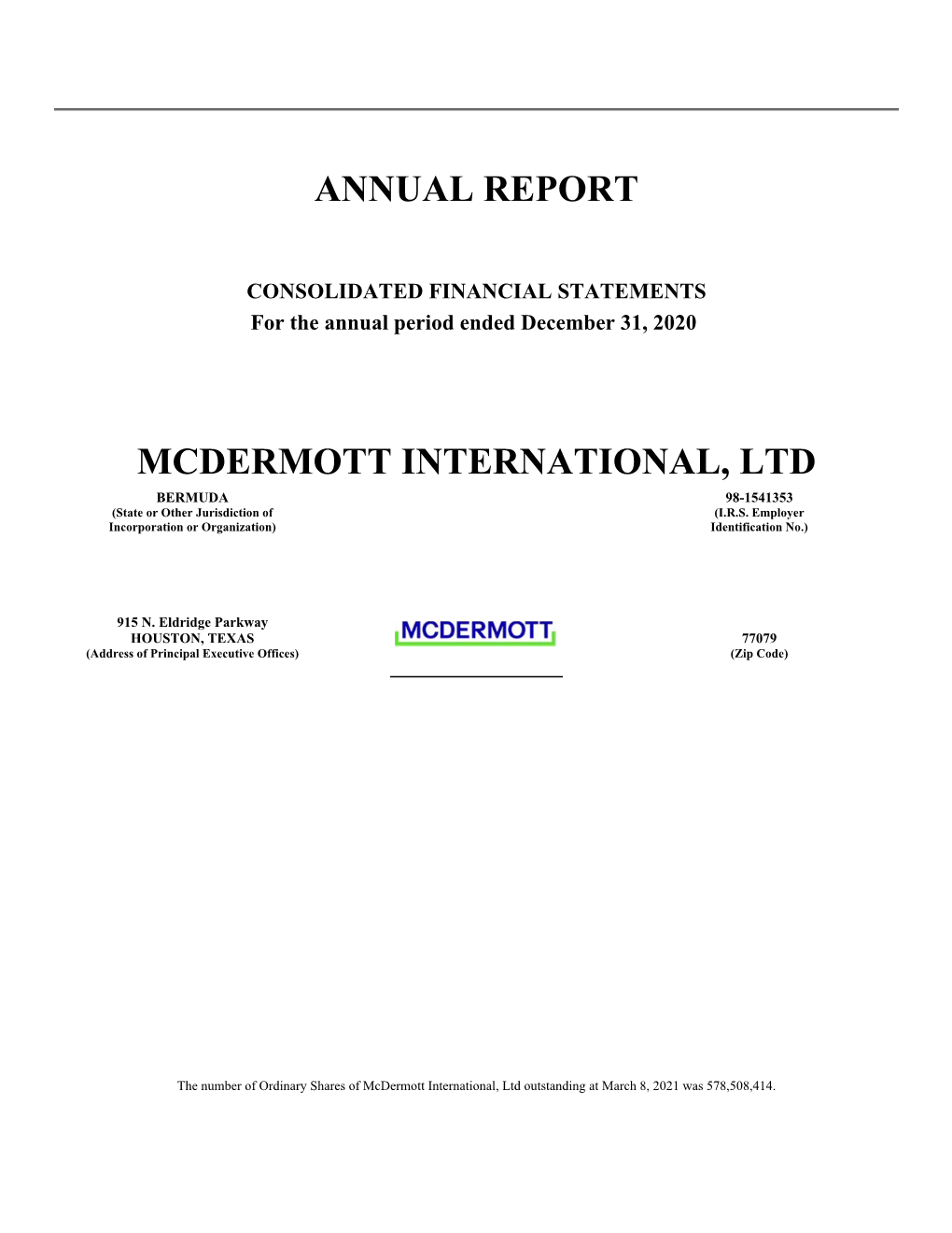 Annual Report Mcdermott International