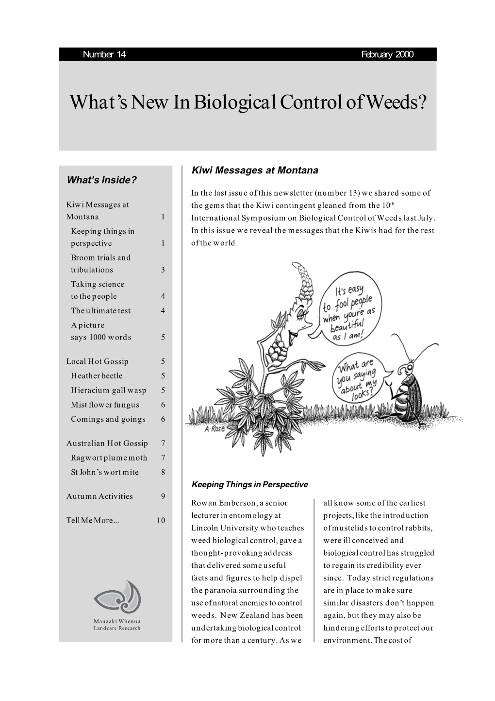 What's New in Biological Control of Weeds? Number 14 February 2000