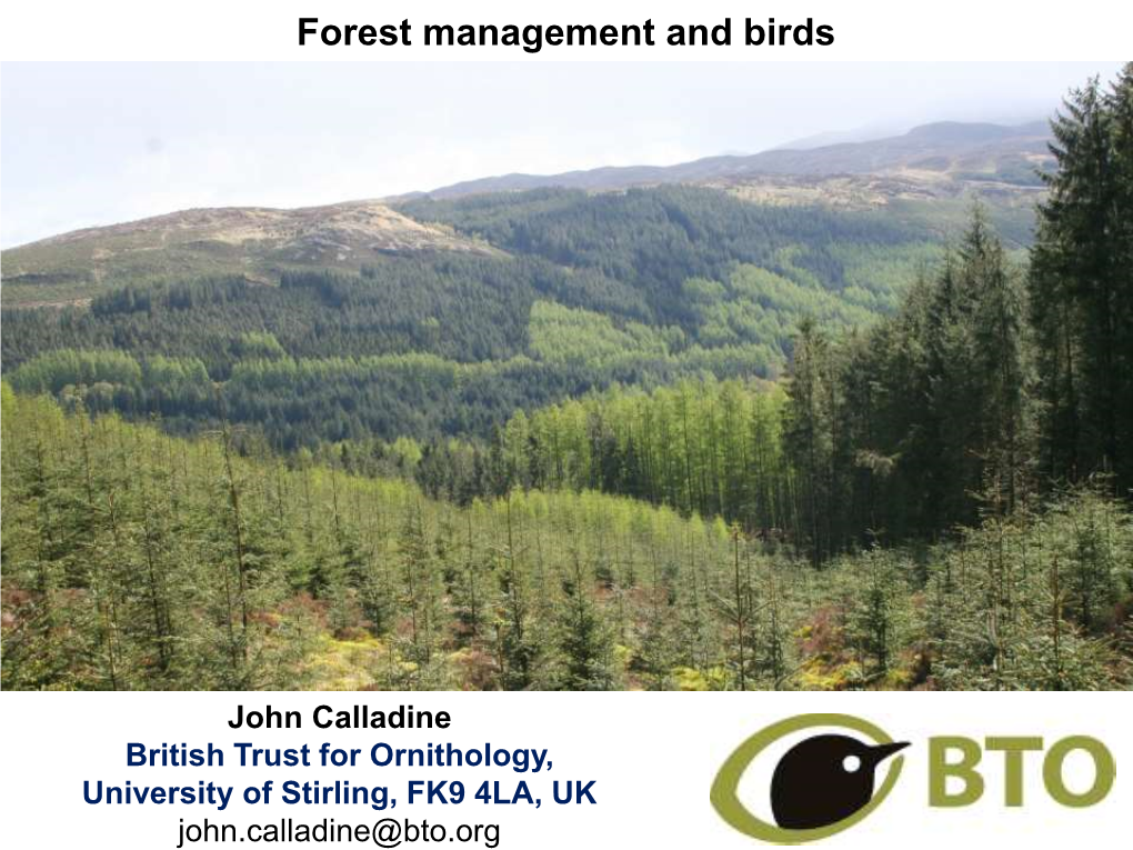 Forest Management and Birds