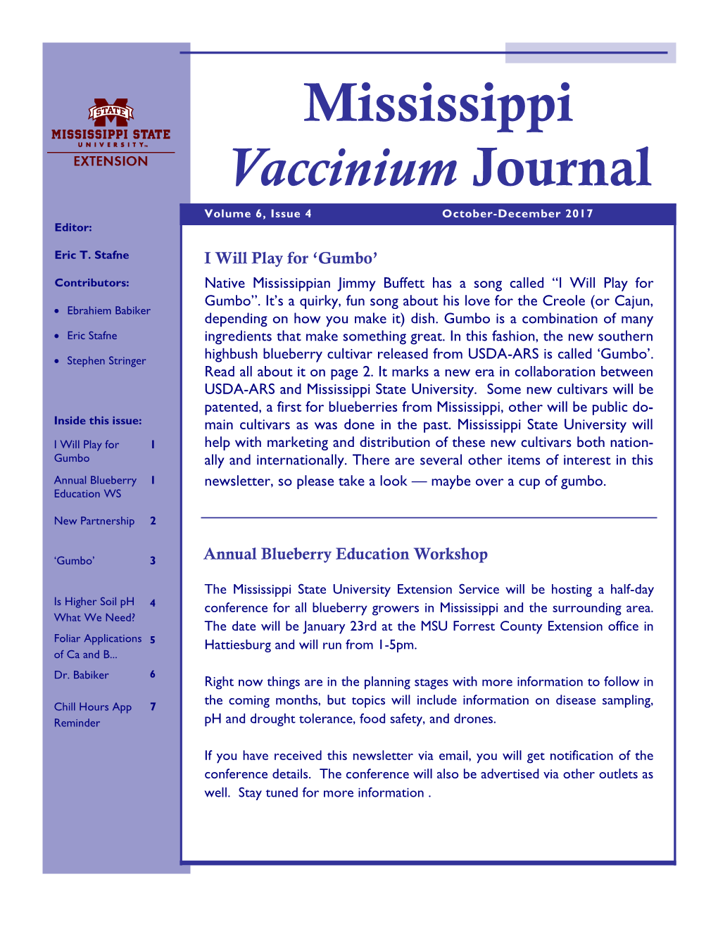 Mississippi Vaccinium Journal