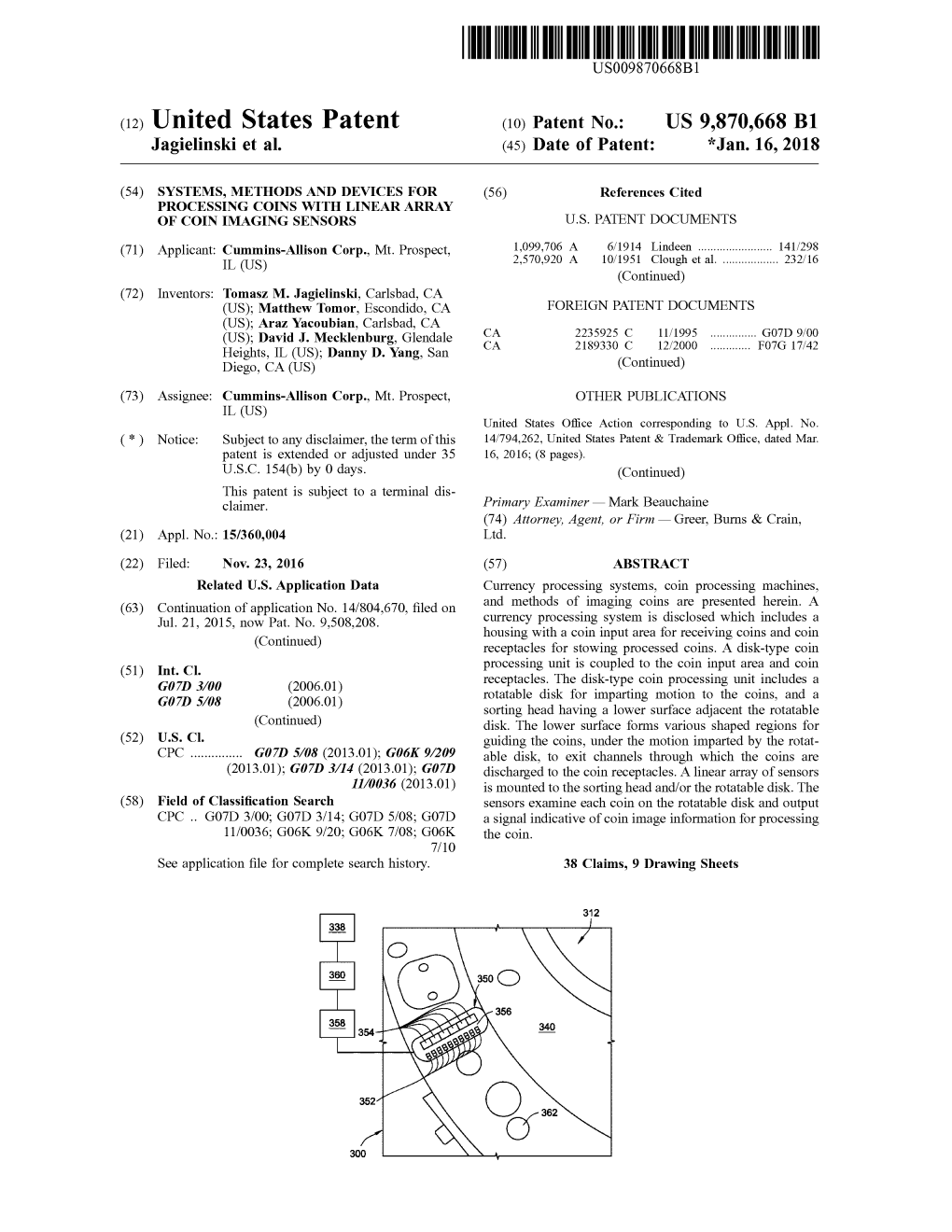 THIRUMULUTKULTURUS009870668B1 (12 ) United States Patent ( 10 ) Patent No