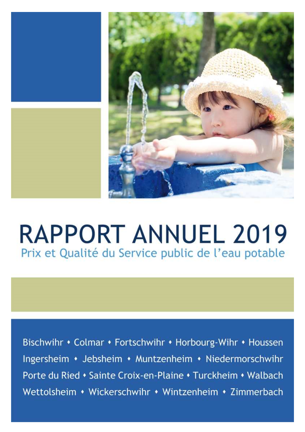 Rapport Annuel « Prix Et Qualité Du Service Public De L'eau Potable 2019