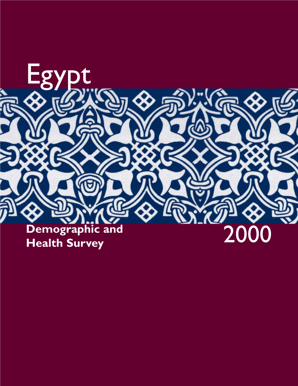 Egypt Demographic and Health Survey 2000