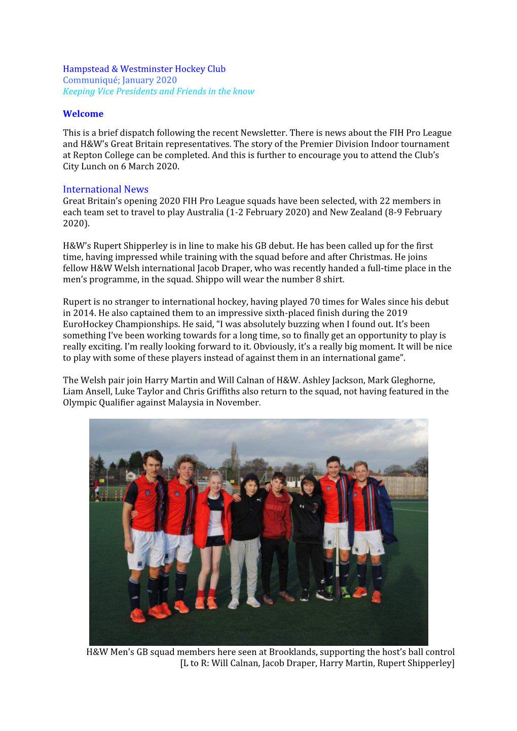 Hampstead & Westminster Hockey Club