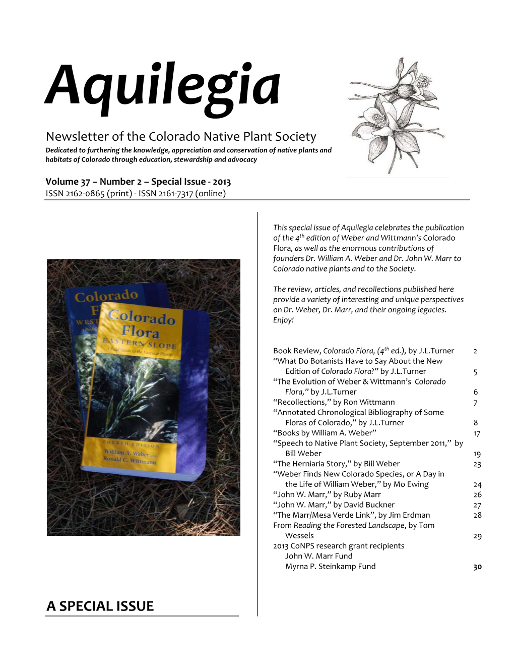 Aquilegia 37 2 Special Issue