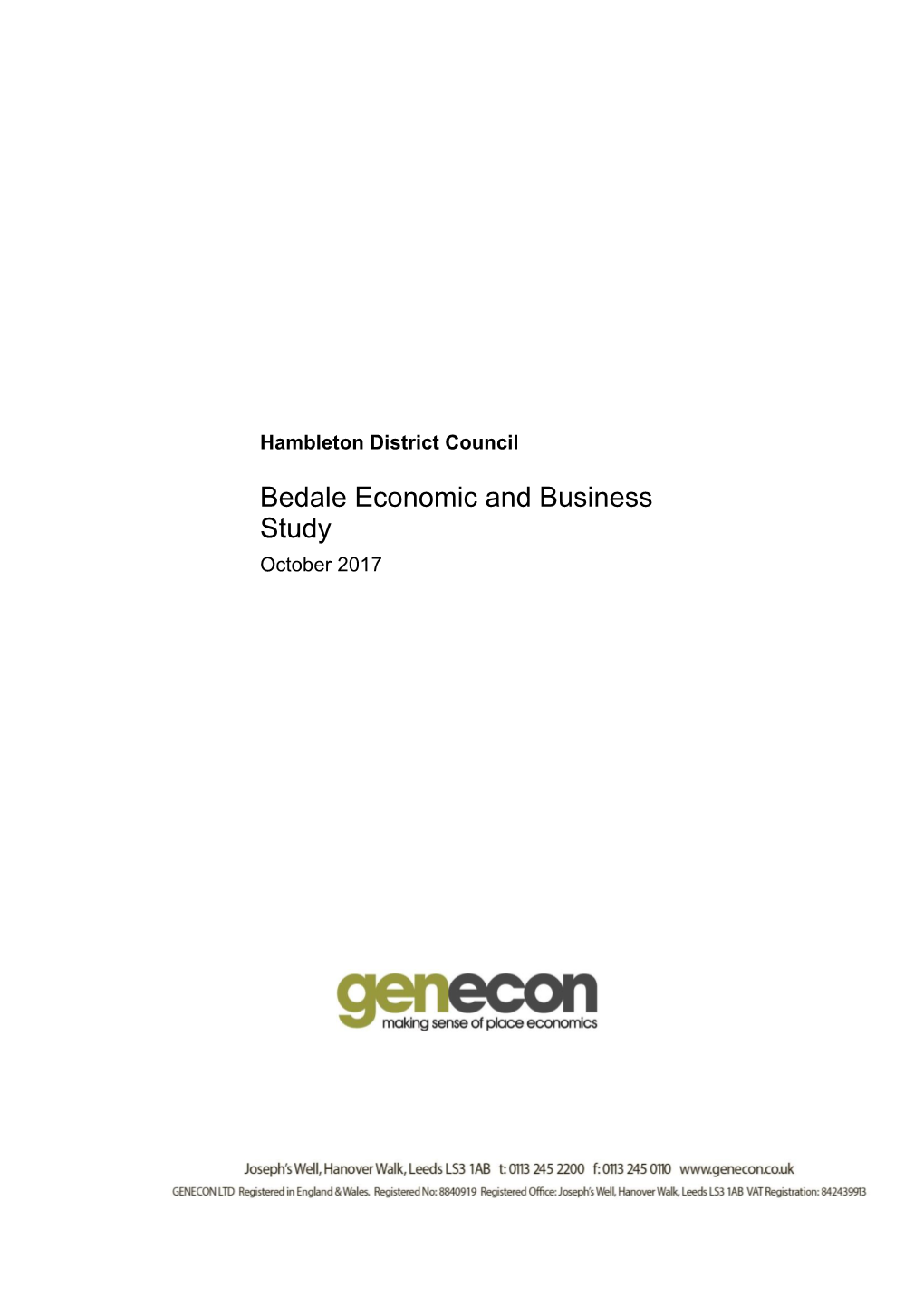 SD54 Bedale Economic and Business Study