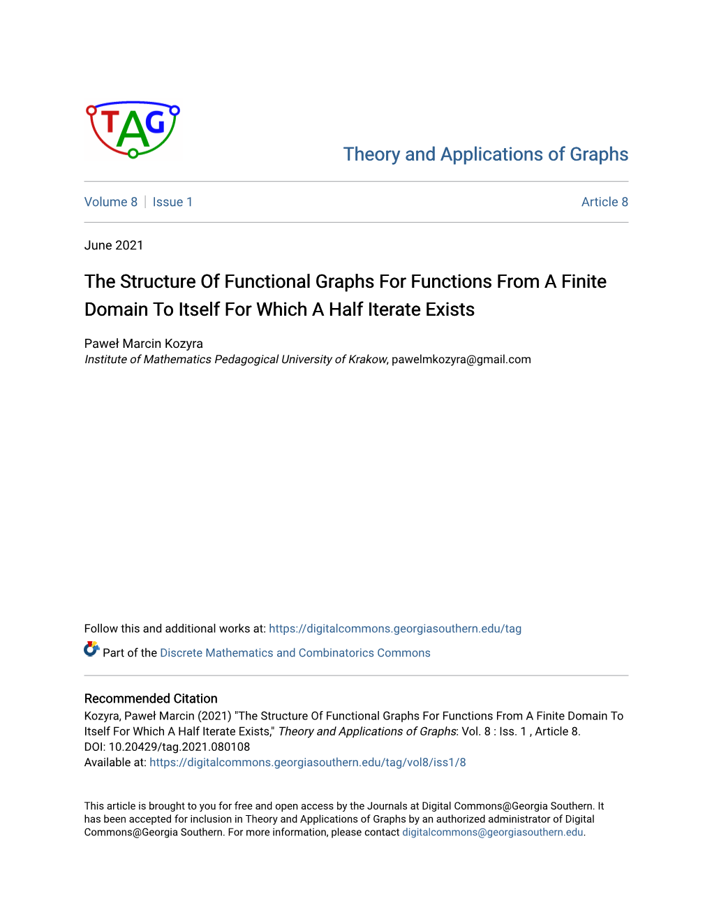 The Structure of Functional Graphs for Functions from a Finite Domain to Itself for Which a Half Iterate Exists