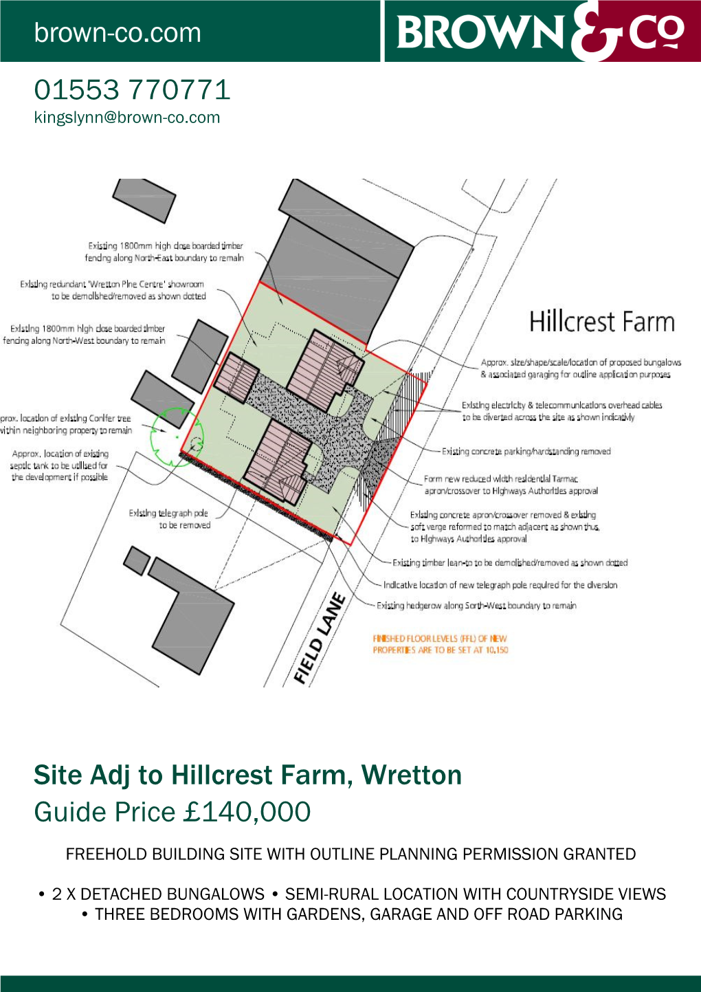 Site Adj to Hillcrest Farm, Wretton Guide Price £140,000 01553 770771