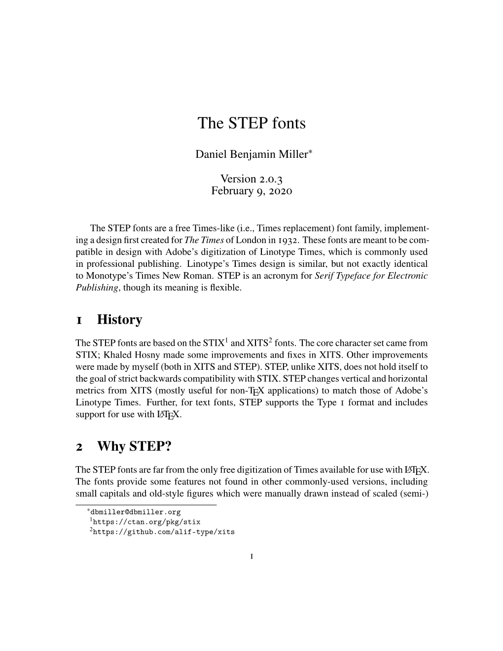 The STEP Fonts