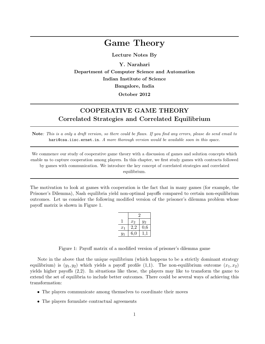 Correlated Strategies and Correlated Equilibrium