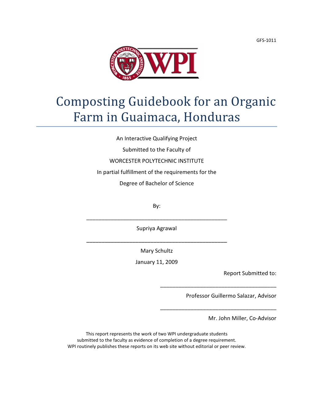 Composting Guidebook for an Organic Farm in Guaimaca, Honduras