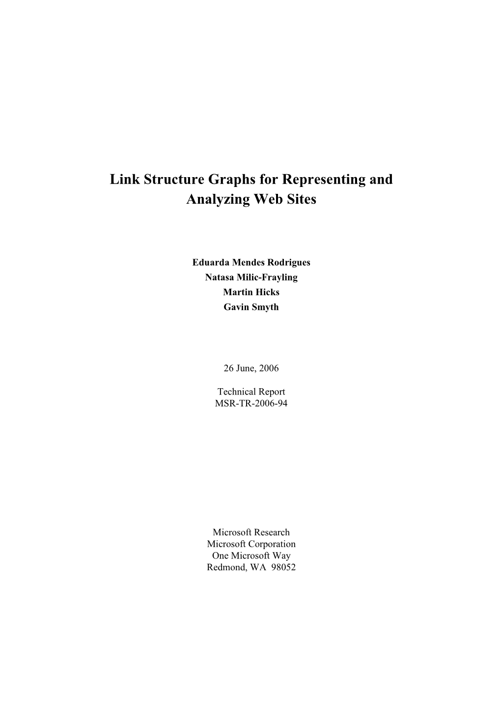 Link Structure Graphs for Representing and Analyzing Web Sites