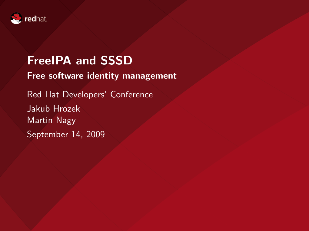 Freeipa and SSSD Free Software Identity Management