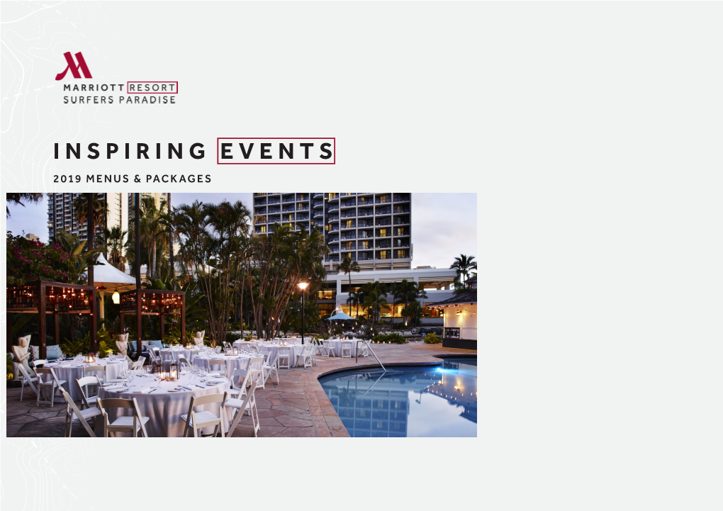 Inspiring Events 2019 Menus & Packages