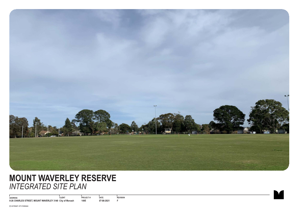 Mount Waverley Reserve Integrated Site Plan