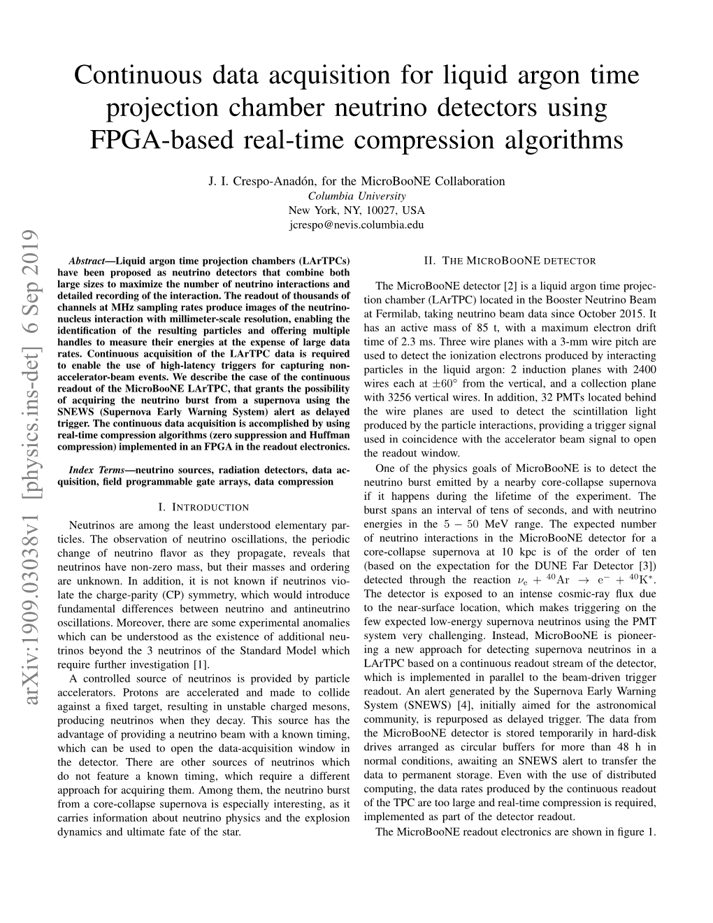 Continuous Data Acquisition for Liquid Argon Time Projection Chamber Neutrino Detectors Using FPGA-Based Real-Time Compression Algorithms