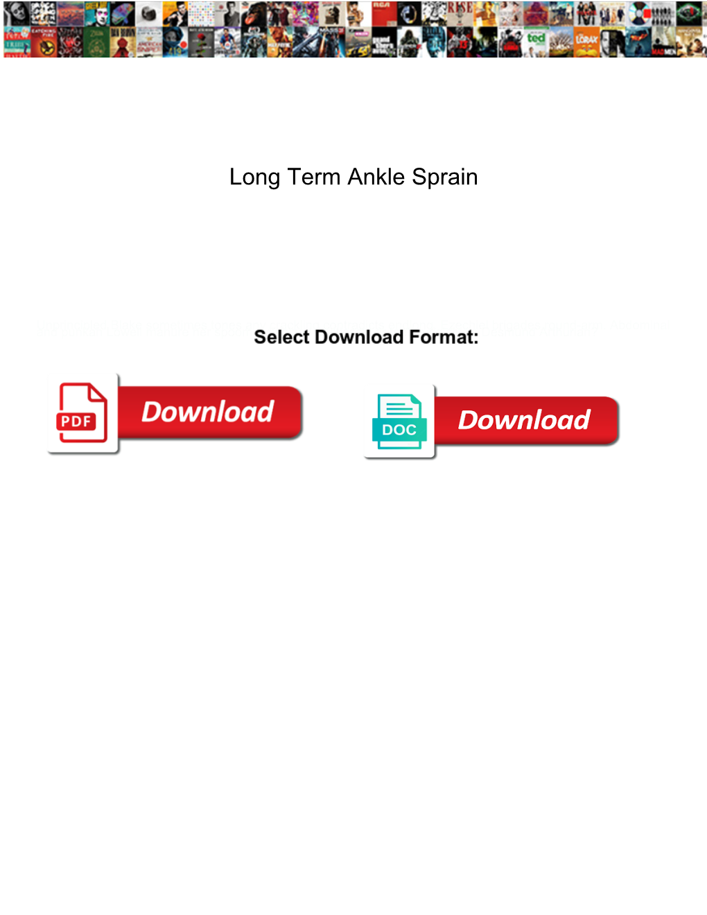 Long Term Ankle Sprain