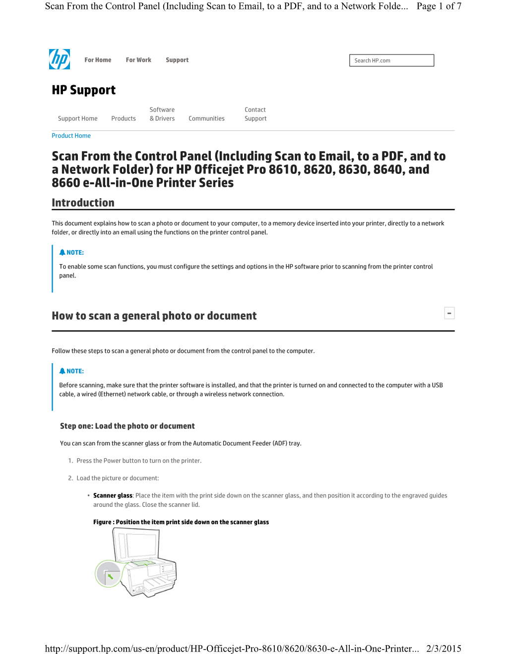 Scan from the Control Panel (Including Scan to Email, to a PDF, and to a Network Folde