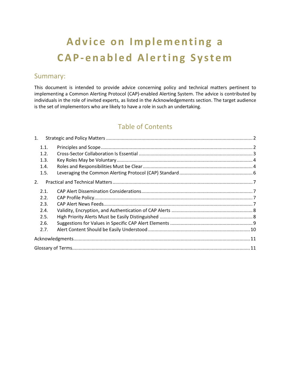 Advice on Implementing a CAP-Enabled Alerting System