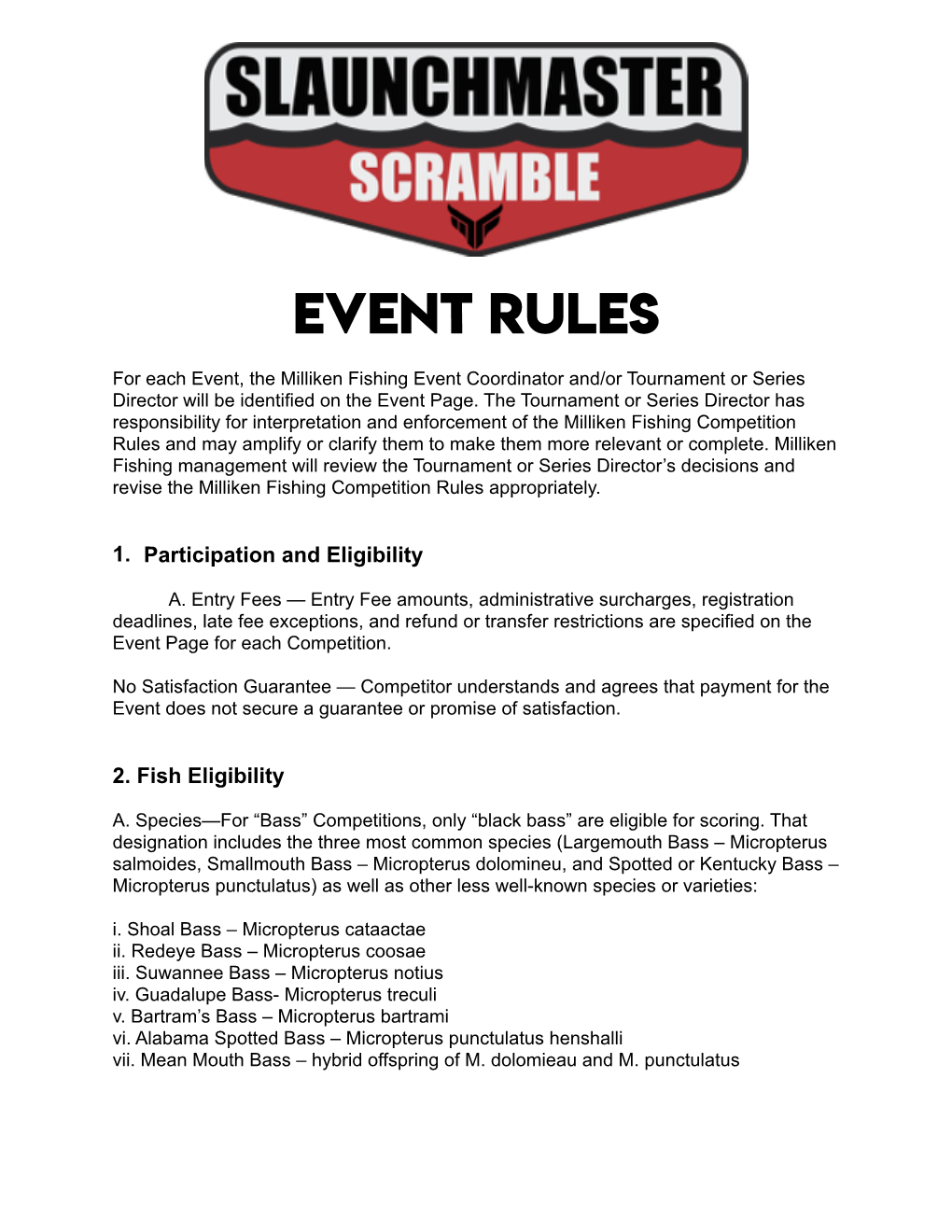 Slaunchmaster Scramble Rules