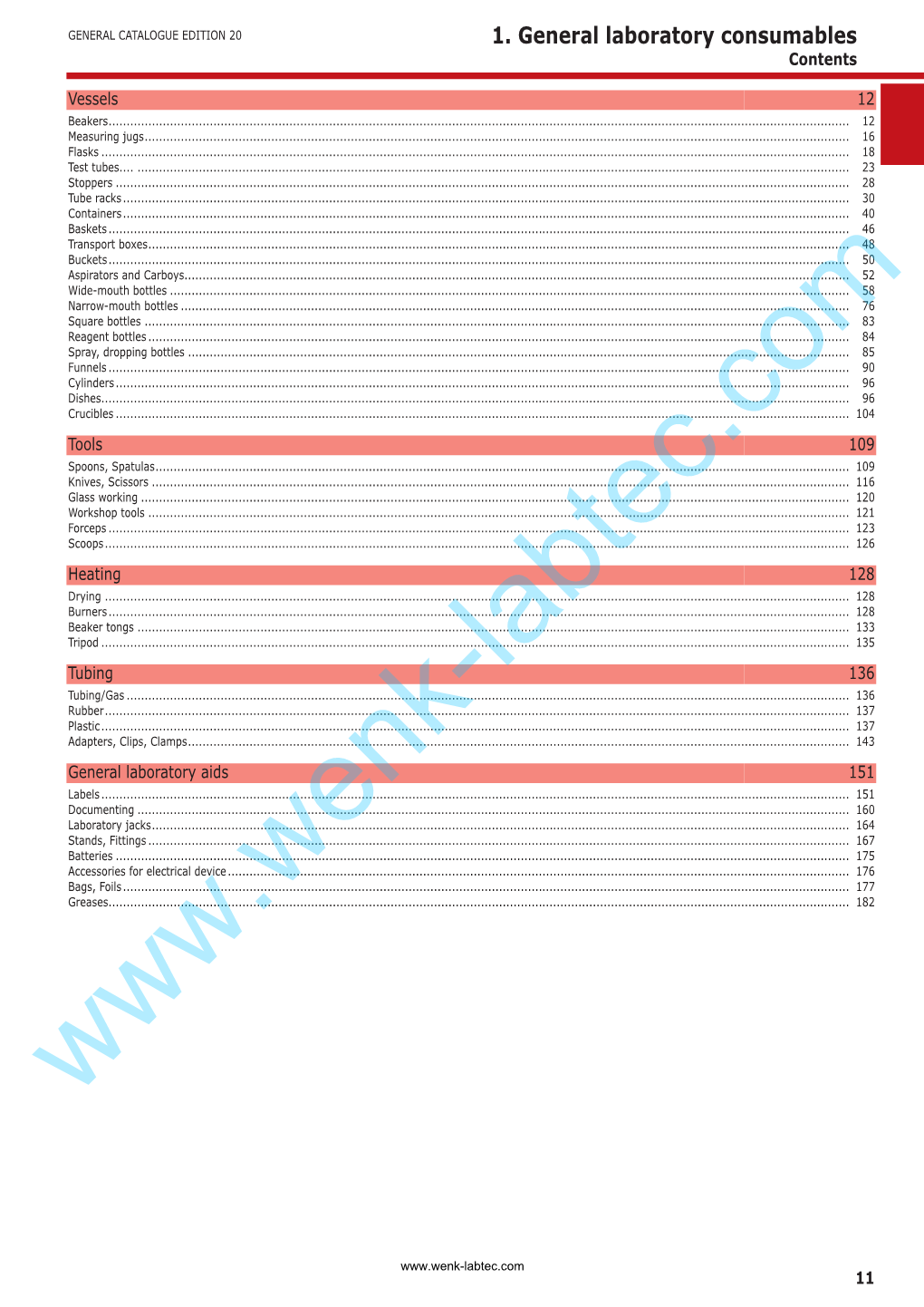 1. General Laboratory Consumables Contents