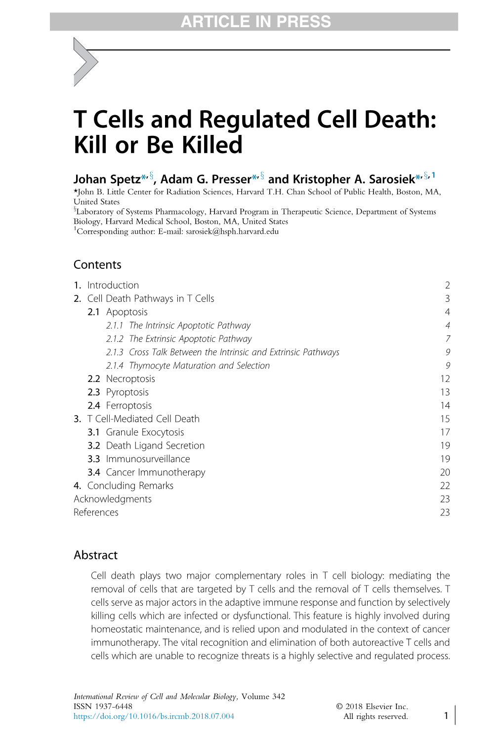 T Cells and Regulated Cell Death: Kill Or Be Killed