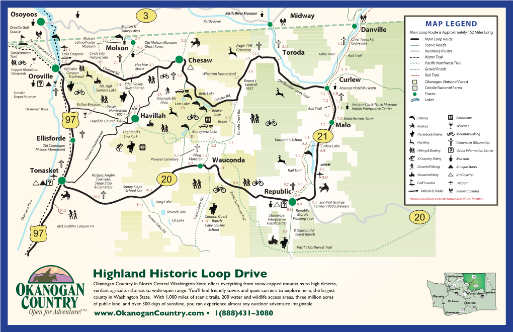 Highland Historic Loop Drive Okanogan Country in North Central Washington State Offers Everything from Snow-Capped Mountains to High Deserts