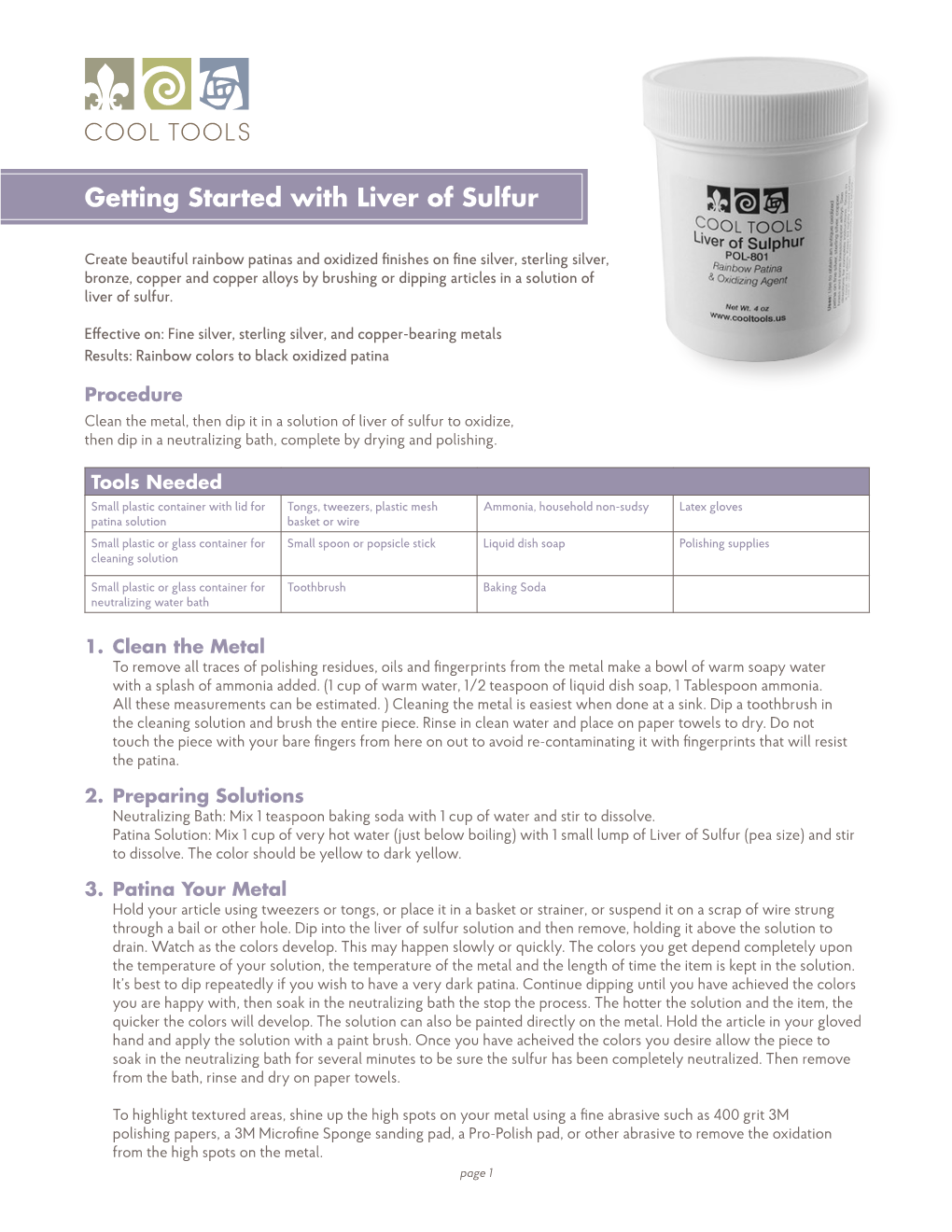 Liver of Sulfur Instructions