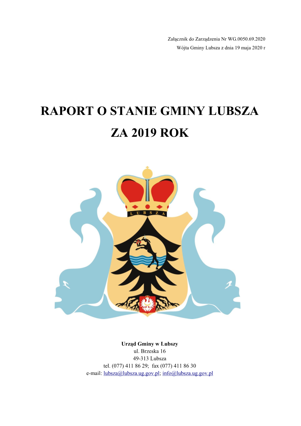 Raport O Stanie Gminy Lubsza Za 2019 Rok